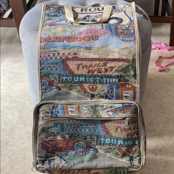 Carpet Bag Cart on Wheels - Picture 2 of 13